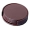 Dacasso Chocolate Brown Leather Coaster Set AG-3445 - alternate 4